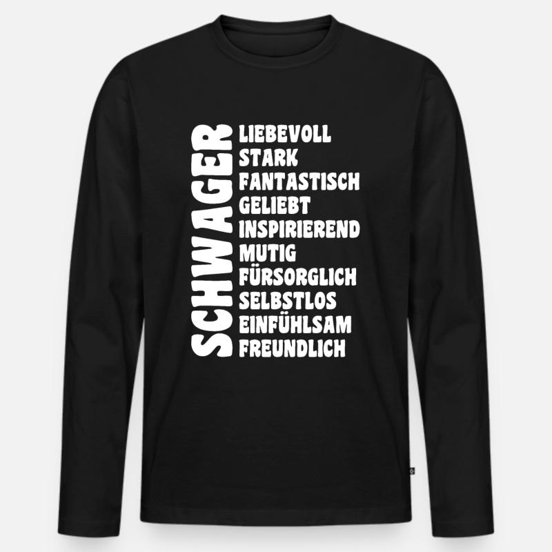 Schwager - Männer Premium Bio Langarmshirt - Schwarz