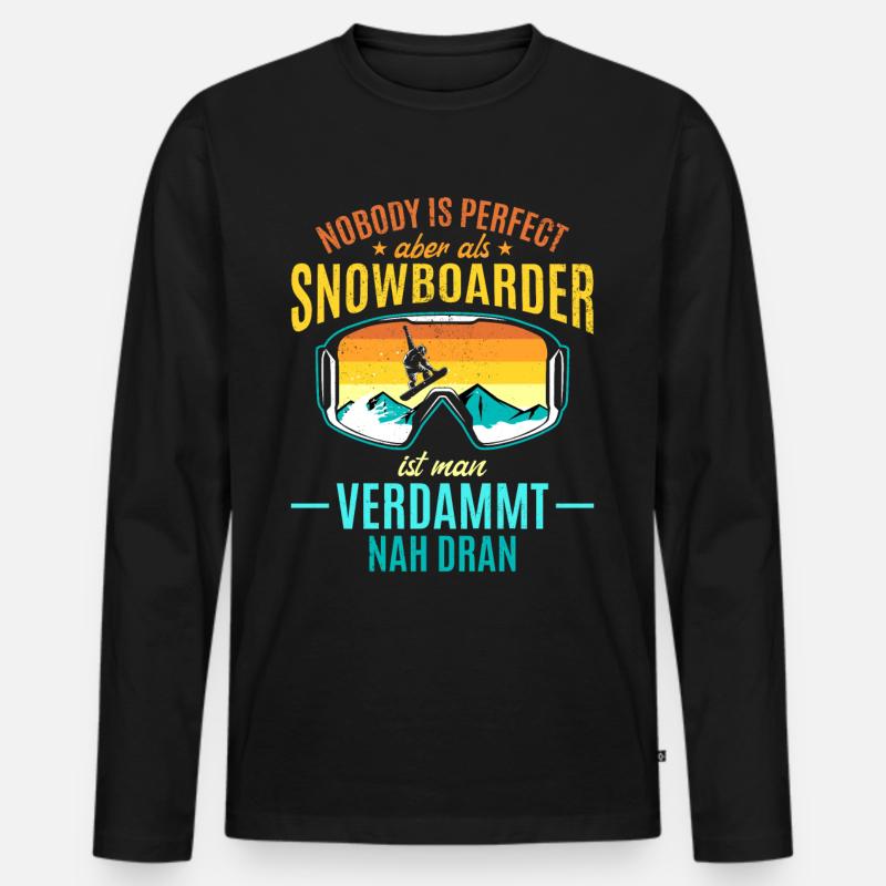 Snowboarding Snowboard Freestyle Snowboarder - Männer Premium Bio Langarmshirt - Schwarz