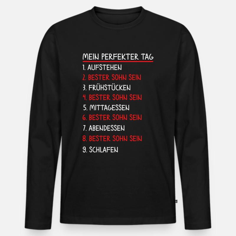 Bester Sohn - Männer Premium Bio Langarmshirt - Schwarz