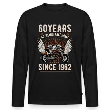 50 Years old Gifts Vintage 1972 50th Birthday - Men's Premium Organic Long Sleeve Shirt - black - Front - Nico (187cm)