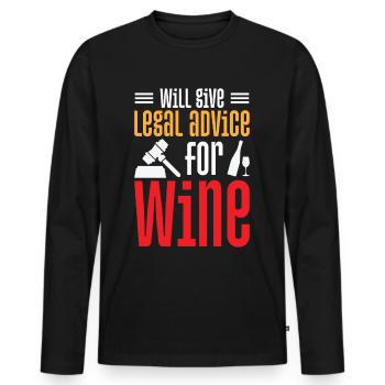 Anwalt Rechtsanwalt Jura Justiz Geschenk - Männer Premium Bio Langarmshirt - Schwarz - Vorne - Nico (187cm)