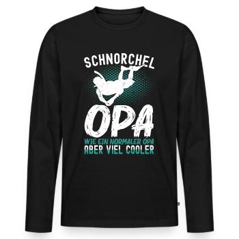 Schnorchel Opa Taucher Tauchsport Schnorcheln - Männer Premium Bio Langarmshirt - Schwarz - Vorne - Nico (187cm)