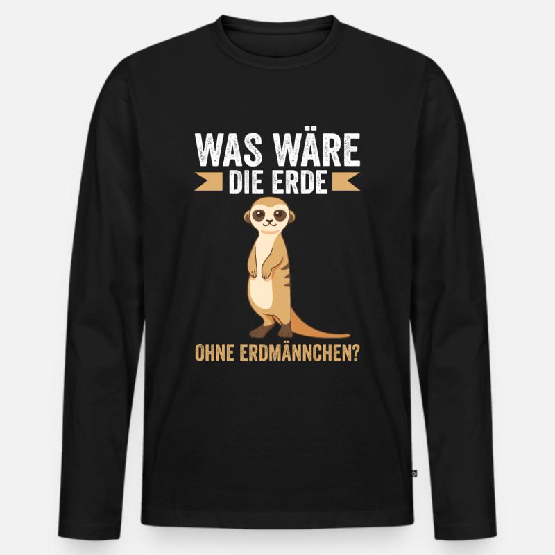 Umweltschutz Erdmännchen Erdmännchen - Männer Premium Bio Langarmshirt - Schwarz