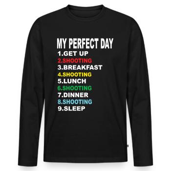 Ma journée parfaite de tournage - T-shirt manches longues Premium bio Homme - noir - Devant - Nico (187cm)