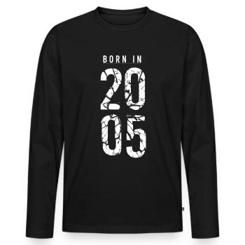 Born In 2005 Geburtsjahr 2005 Geburtstag Geschenk - Männer Premium Bio Langarmshirt - Schwarz - Vorne - Nico (187cm)