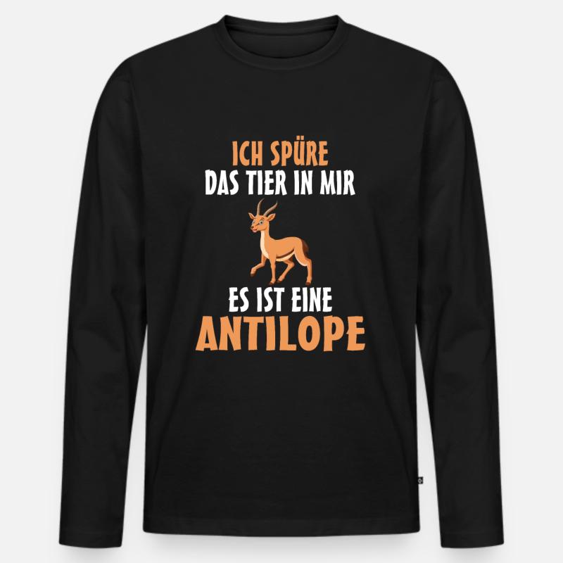 Antilope Antilopen - Männer Premium Bio Langarmshirt - Schwarz
