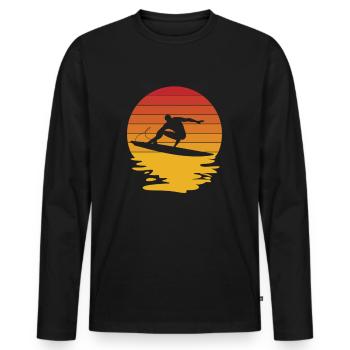 Surf Surf Planche de surf Surf Surf Surf - T-shirt manches longues Premium bio Homme - noir - Devant - Nico (187cm)