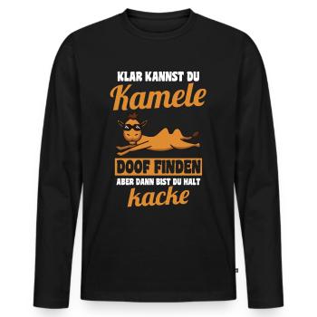 Kamele Kamel - Männer Premium Bio Langarmshirt - Schwarz - Vorne - Nico (187cm)