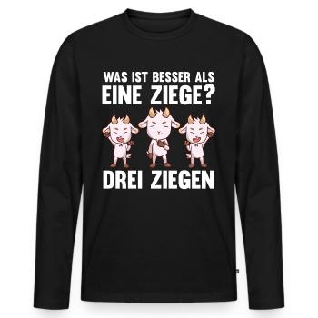 Ziegenbauer Ziegen Ziege - Männer Premium Bio Langarmshirt - Schwarz - Vorne - Nico (187cm)