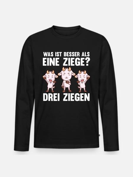Ziegenbauer Ziegen Ziege - Männer Premium Bio Langarmshirt - Schwarz