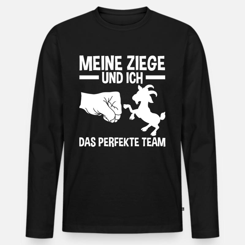 Landwirt Bauer Ziege Ziegen - Männer Premium Bio Langarmshirt - Schwarz