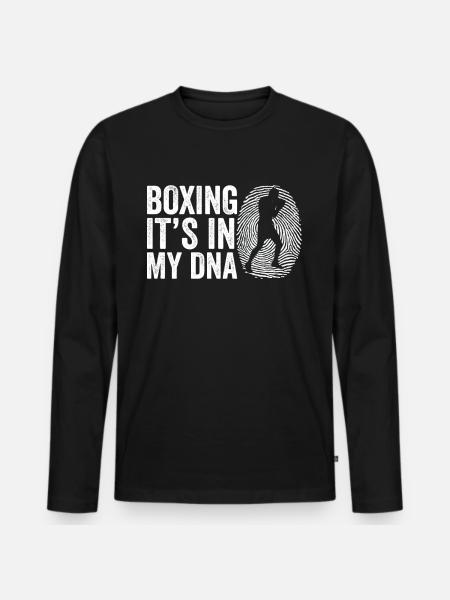 Boxen Boxer Boxhandschuhe Boxkampf Geschenk - Männer Premium Bio Langarmshirt - Schwarz