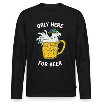 Karneval Konfetti Narrenkappe Geschenk - Männer Premium Bio Langarmshirt - Schwarz - Vorne - Nico (187cm)