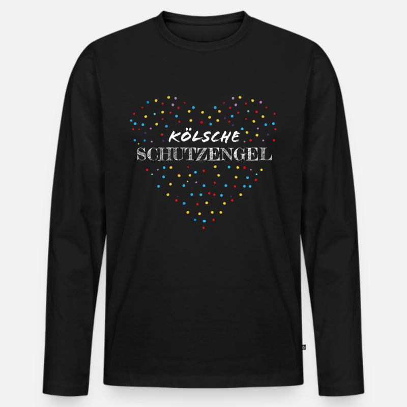 Kölsche Engel Karneval Konfetti Fasching - Männer Premium Bio Langarmshirt - Schwarz