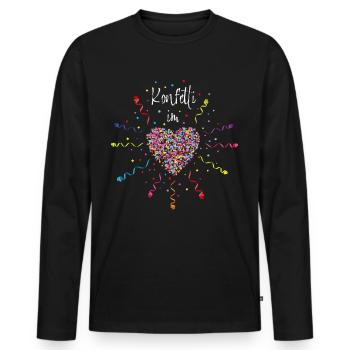 Konfetti im Herzen Karneval Kostüm - Männer Premium Bio Langarmshirt - Schwarz - Vorne - Nico (187cm)