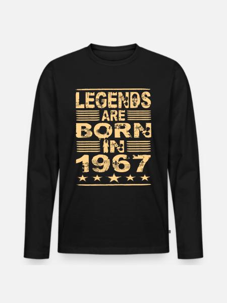 Legenden werden 1967 geboren - Männer Premium Bio Langarmshirt - Schwarz