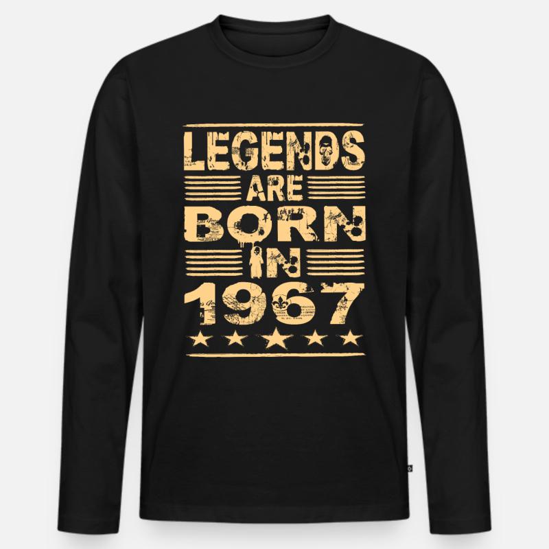 Legenden werden 1967 geboren - Männer Premium Bio Langarmshirt - Schwarz