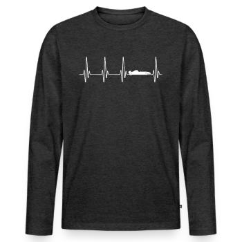 RACING CAR - Männer Premium Bio Langarmshirt - Anthrazit meliert - Vorne - Nico (187cm)
