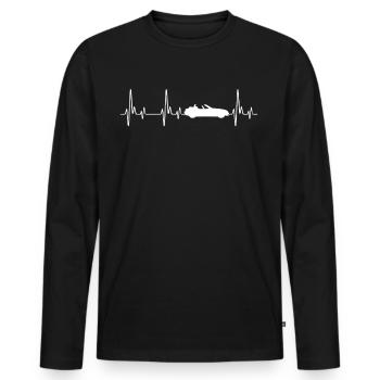 Convertible Heartbeat - Men's Premium Organic Long Sleeve Shirt - black - Front - Nico (187cm)