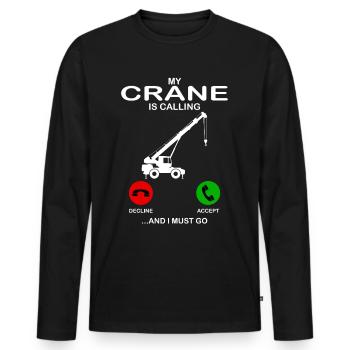 Grue - T-shirt manches longues Premium bio Homme - noir - Devant - Nico (187cm)