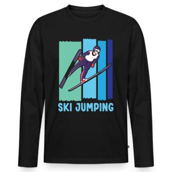 Saut à ski Saut à ski Saut à ski - T-shirt manches longues Premium bio Homme - noir - Devant - Nico (187cm)