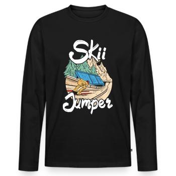 Saut à ski Saut à ski Saut à ski - T-shirt manches longues Premium bio Homme - noir - Devant - Nico (187cm)