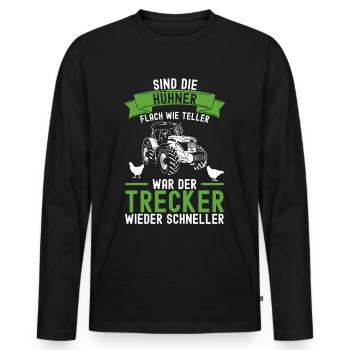Traktor Trecker Spruch Bauernhof Landwirt Bauer - Männer Premium Bio Langarmshirt - Schwarz - Vorne - Nico (187cm)