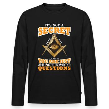 Société secrète franc-maçonne Illuminati Winkelzirkel - T-shirt manches longues Premium bio Homme - noir - Devant - Nico (187cm)