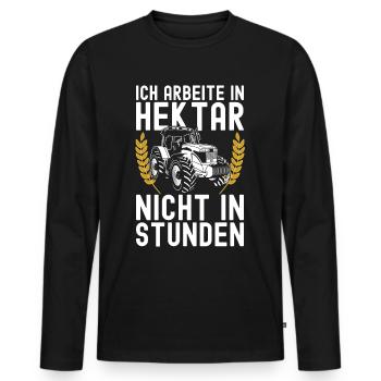Traktor Fahrer Landwirt Trecker Bauer Agrar - Männer Premium Bio Langarmshirt - Schwarz - Vorne - Nico (187cm)