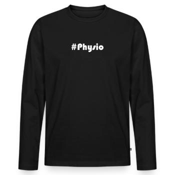 Rehasport - #Physio - Männer Premium Bio Langarmshirt - Schwarz - Vorne - Nico (187cm)