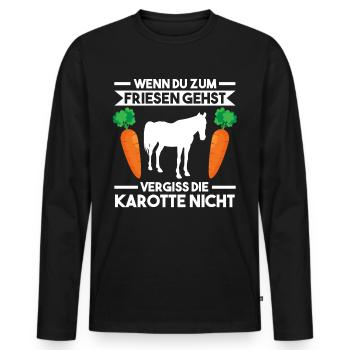 Pferd Friese Pferde Reiten - Männer Premium Bio Langarmshirt - Schwarz - Vorne - Nico (187cm)