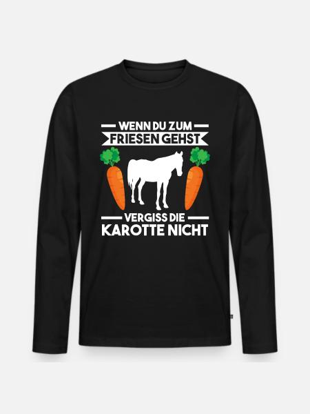 Pferd Friese Pferde Reiten - Männer Premium Bio Langarmshirt - Schwarz