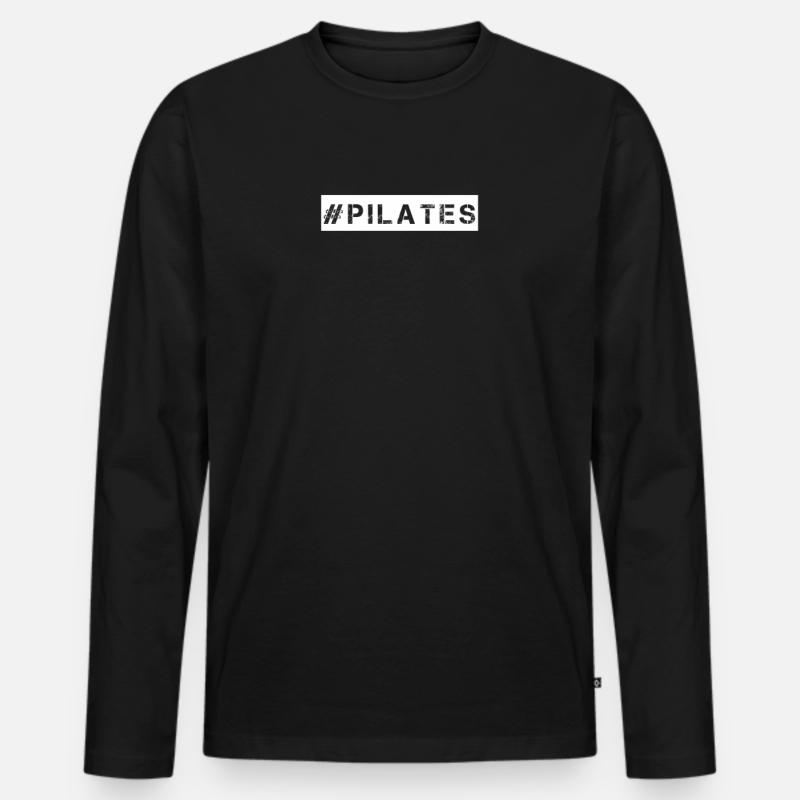 Pilates - #Pilates - Männer Premium Bio Langarmshirt - Schwarz