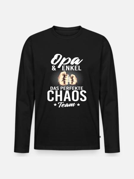 Opa Enkel werdender Opa 2022 - Männer Premium Bio Langarmshirt - Schwarz