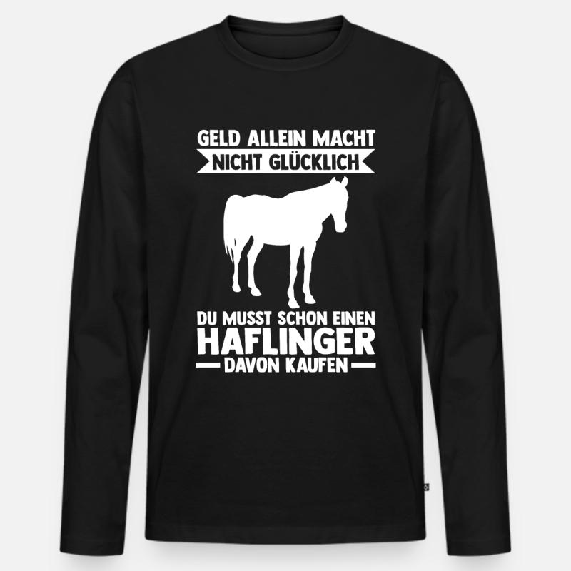 Reitstall Pferd Haflinger Reiten Pferde - Männer Premium Bio Langarmshirt - Schwarz