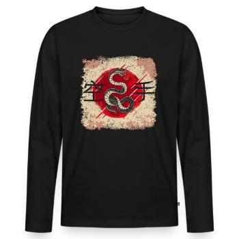 Karate Shotokan Kampfsport Japanische Schrift Dojo - Männer Premium Bio Langarmshirt - Schwarz - Vorne - Nico (187cm)
