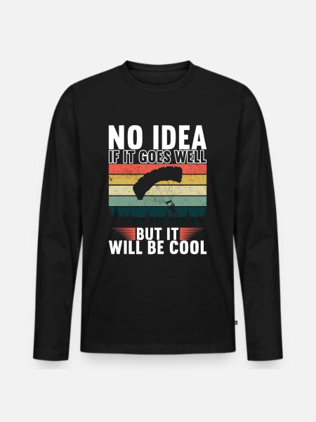 Parachute Skydiver - Men's Premium Organic Long Sleeve Shirt - black
