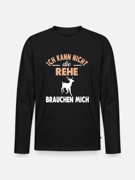 Wald Waldbewohner Reh - Männer Premium Bio Langarmshirt - Schwarz