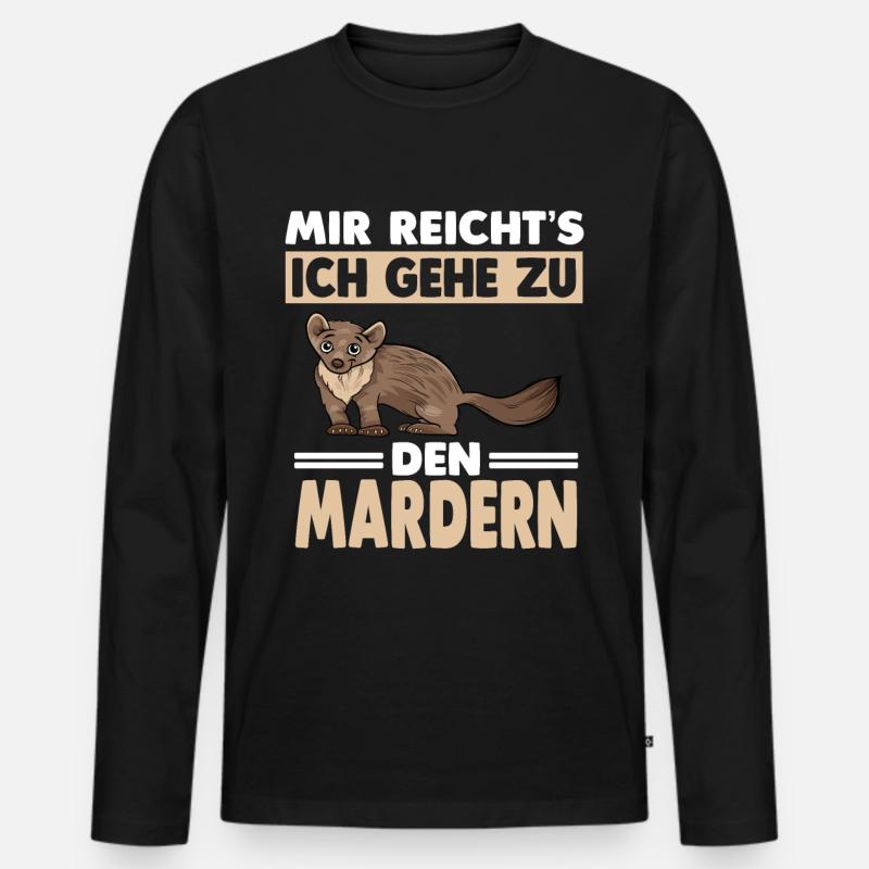 Marder - Männer Premium Bio Langarmshirt - Schwarz