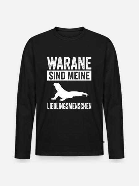 Waran - Männer Premium Bio Langarmshirt - Schwarz