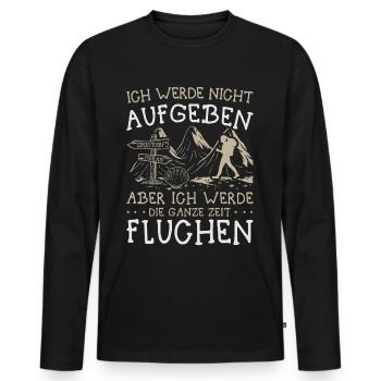 Buen Camino Alpenüberquerung Oberstdorf Meran E5 - Männer Premium Bio Langarmshirt - Schwarz - Vorne - Nico (187cm)