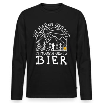 Alpenüberquerung Kärnten Muggia Wanderweg - Männer Premium Bio Langarmshirt - Schwarz - Vorne - Nico (187cm)