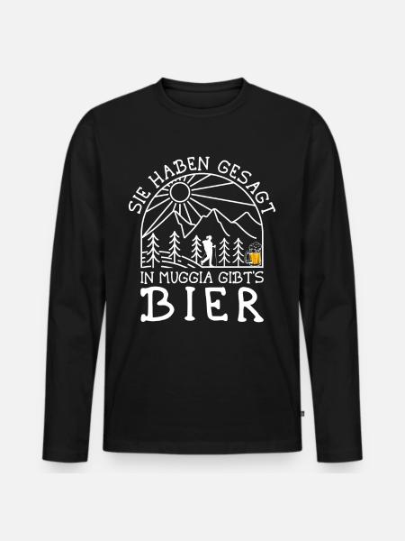 Alpenüberquerung Kärnten Muggia Wanderweg - Männer Premium Bio Langarmshirt - Schwarz