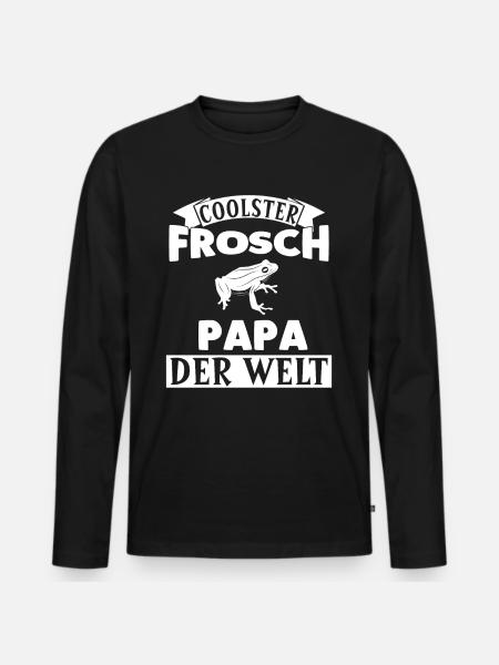 Frösche Frosch Papa - Männer Premium Bio Langarmshirt - Schwarz