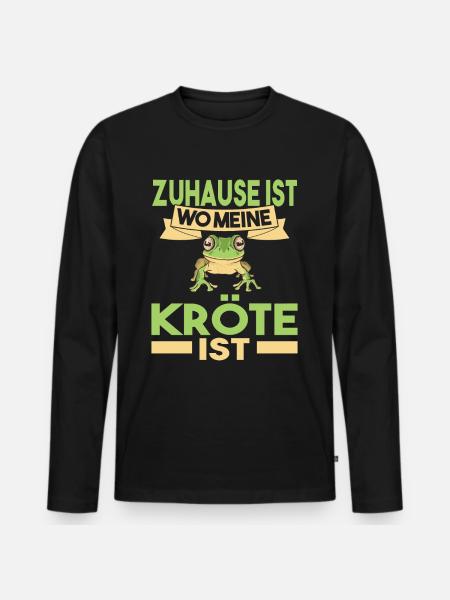 Kröte - Männer Premium Bio Langarmshirt - Schwarz