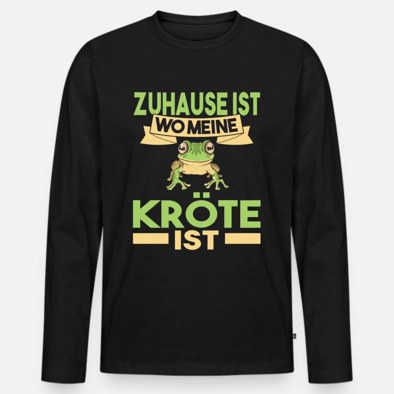 Kröte - Männer Premium Bio Langarmshirt - Schwarz