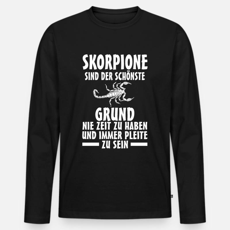 Skorpion - Männer Premium Bio Langarmshirt - Schwarz