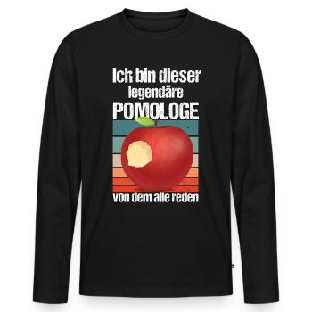 Pomologie Spruch für Pomologe beim Obstanbau - Männer Premium Bio Langarmshirt - Schwarz - Vorne - Nico (187cm)