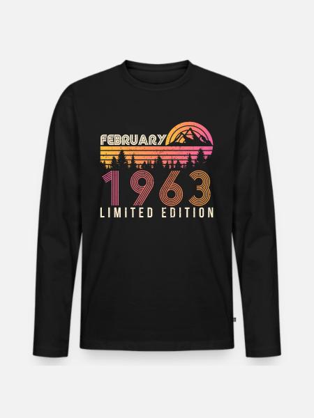 1963 Millésime limité en février - T-shirt manches longues Premium bio Homme - noir