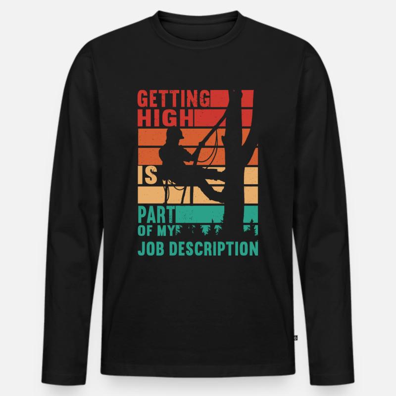 Arborist Baumpfleger - Männer Premium Bio Langarmshirt - Schwarz